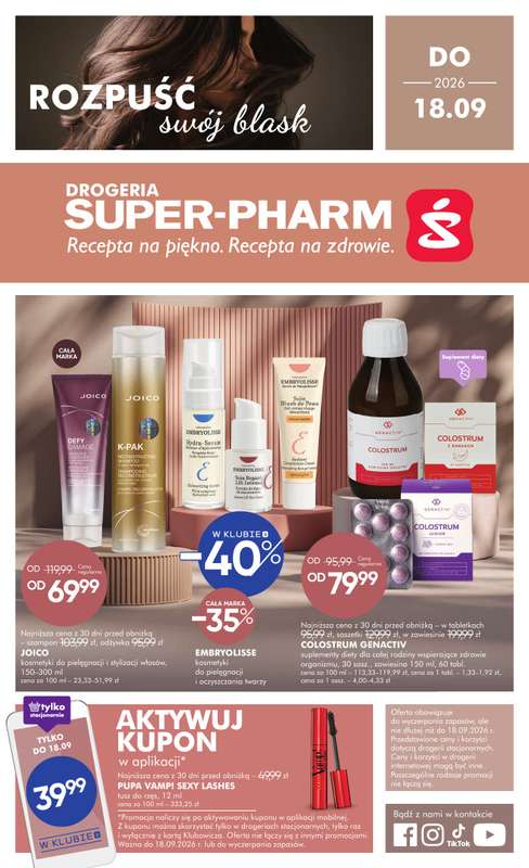 Super-Pharm - gazetka promocyjna Rozpuść swój blask od soboty 05.09 do piątku 18.09