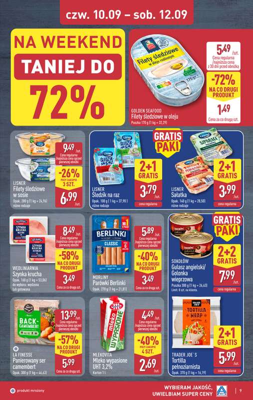 Aldi - gazetka promocyjna Weekend super cen w Aldi! od czwartku 10.09 do soboty 12.09 - strona 9