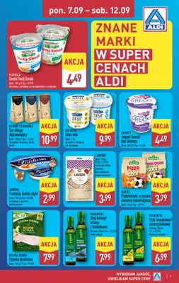 Aldi - gazetka promocyjna Wybrane produkty w super cenach Aldi! od poniedziałku 07.09 do soboty 12.09