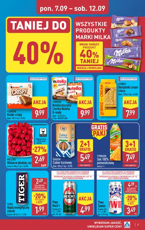 Aldi - gazetka promocyjna Wybrane produkty w super cenach Aldi! od poniedziałku 07.09 do soboty 12.09 - strona 3