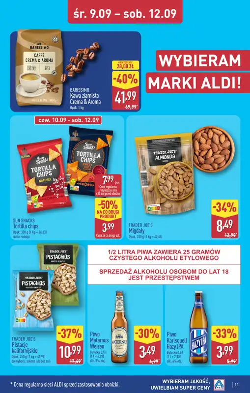 Aldi - gazetka promocyjna Toruń, ul. Gen. K. Kniaziewicza 40, WIELKIE OTWARCIE już w ŚRODĘ 9.09! od środy 09.09 do soboty 12.09 - strona 11