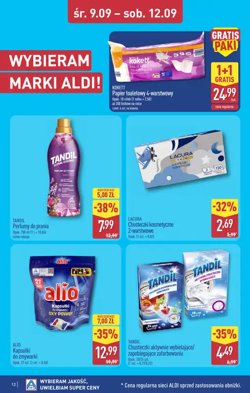 Aldi - gazetka promocyjna Toruń, ul. Gen. K. Kniaziewicza 40, WIELKIE OTWARCIE już w ŚRODĘ 9.09! od środy 09.09 do soboty 12.09 - strona 12