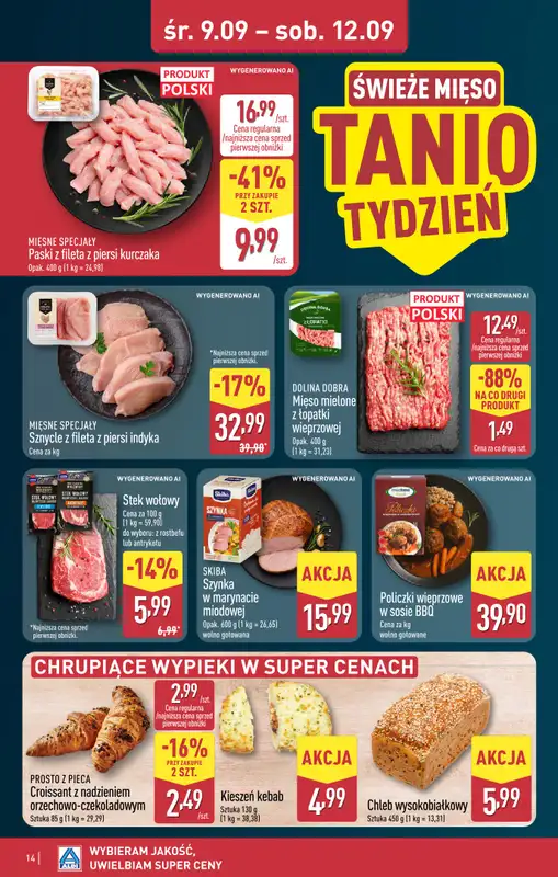 Aldi - gazetka promocyjna Toruń, ul. Gen. K. Kniaziewicza 40, WIELKIE OTWARCIE już w ŚRODĘ 9.09! od środy 09.09 do soboty 12.09 - strona 14