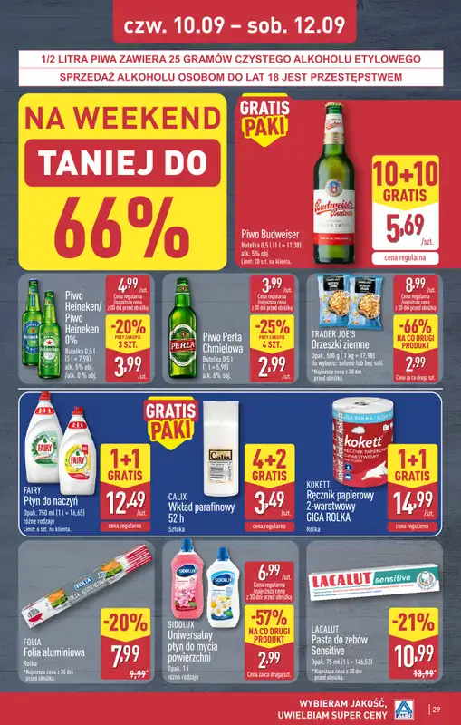 Aldi - gazetka promocyjna Toruń, ul. Gen. K. Kniaziewicza 40, WIELKIE OTWARCIE już w ŚRODĘ 9.09! od środy 09.09 do soboty 12.09 - strona 29