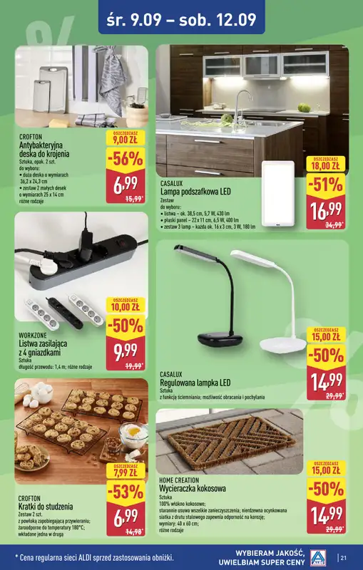 Aldi - gazetka promocyjna Toruń, ul. Gen. K. Kniaziewicza 40, WIELKIE OTWARCIE już w ŚRODĘ 9.09! od środy 09.09 do soboty 12.09 - strona 21