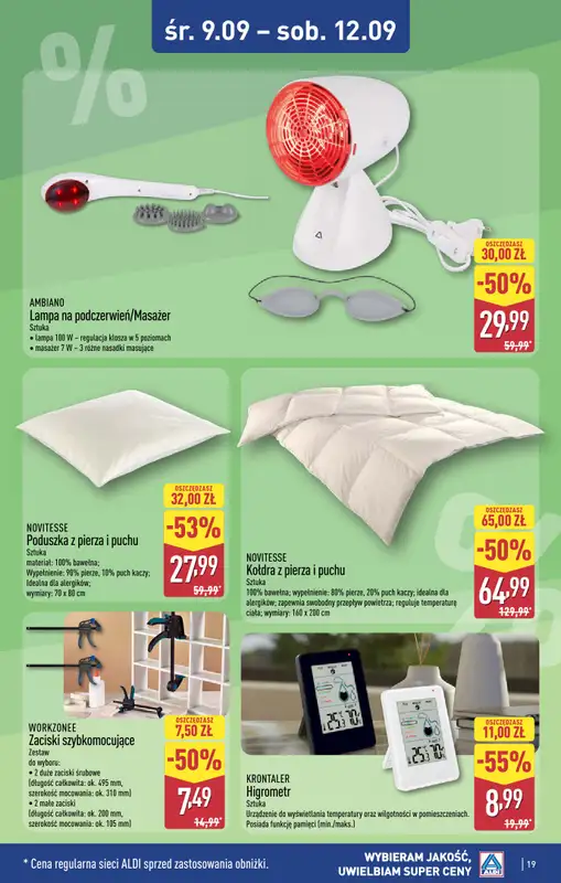 Aldi - gazetka promocyjna Toruń, ul. Gen. K. Kniaziewicza 40, WIELKIE OTWARCIE już w ŚRODĘ 9.09! od środy 09.09 do soboty 12.09 - strona 19