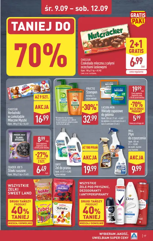 Aldi - gazetka promocyjna Toruń, ul. Gen. K. Kniaziewicza 40, WIELKIE OTWARCIE już w ŚRODĘ 9.09! od środy 09.09 do soboty 12.09 - strona 17