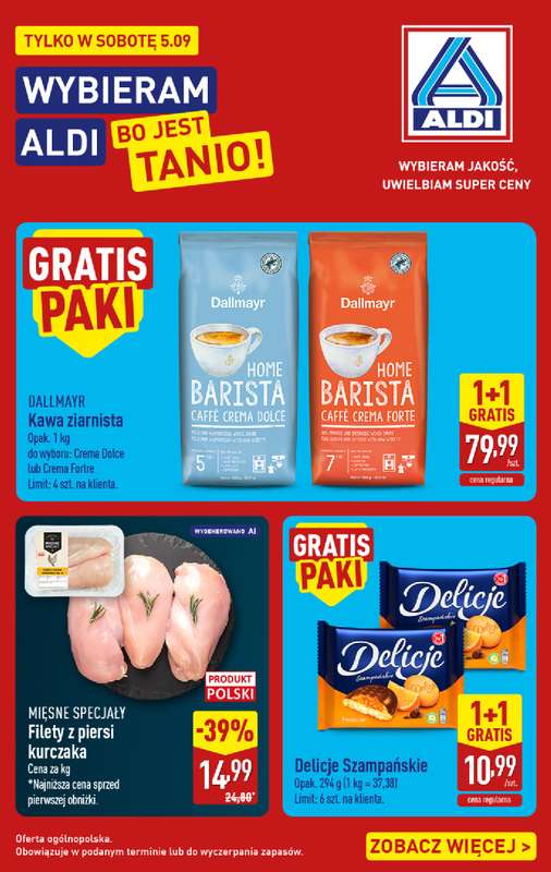 Aldi - gazetka promocyjna Najlepsze oferty na sobotę w Aldi! od soboty 05.09 do soboty 05.09