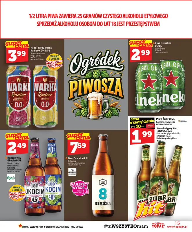 TOPAZ - gazetka promocyjna Gazetka od czwartku 10.09 do środy 16.09 - strona 15