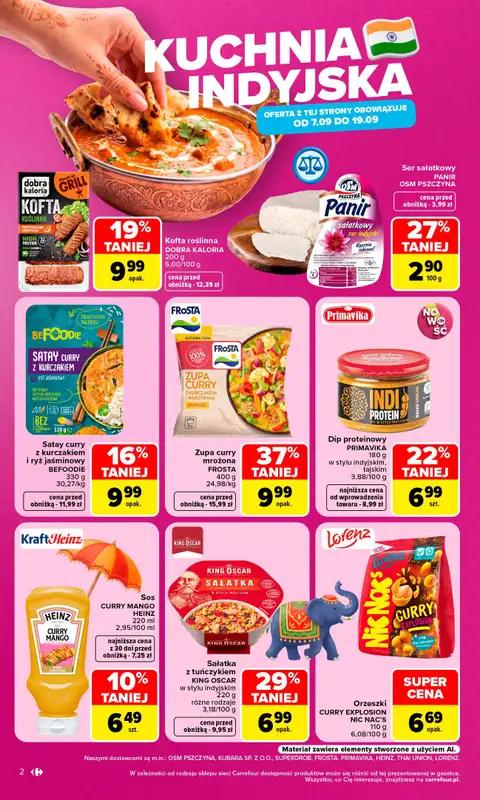 Carrefour - gazetka promocyjna Gazetka Kuchnia indyjska i tajska od poniedziałku 07.09 do soboty 19.09 - strona 2