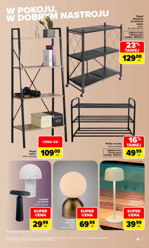 Carrefour - gazetka promocyjna Gazetka Stylowy dom od poniedziałku 07.09 do soboty 19.09 - strona 17