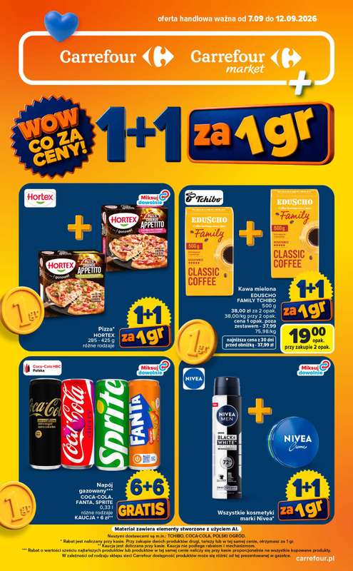 Carrefour Market - gazetka promocyjna Gazetka Wow co za ceny od poniedziałku 07.09 do soboty 12.09