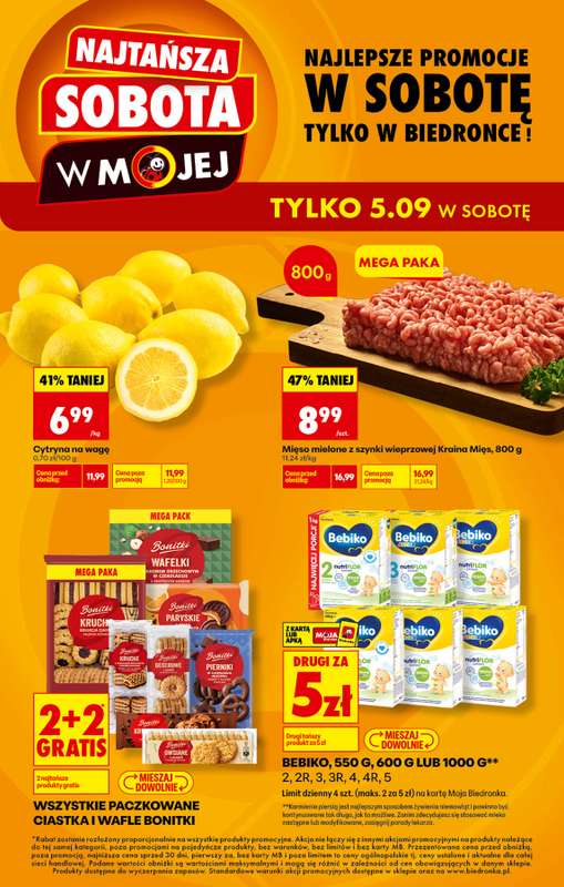 Biedronka - gazetka promocyjna Najtańsza sobota od soboty 05.09 do soboty 05.09