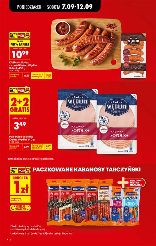 Biedronka - gazetka promocyjna Od poniedziałku, Z ladą tradycyjną od poniedziałku 07.09 do soboty 12.09 - strona 4