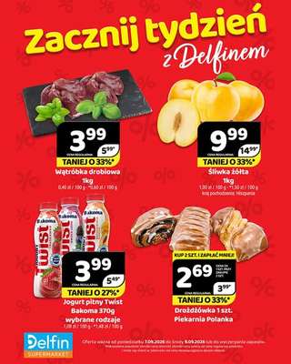 Delfin - gazetka promocyjna Codzienne hity dnia od poniedziałku 07.09 do środy 09.09