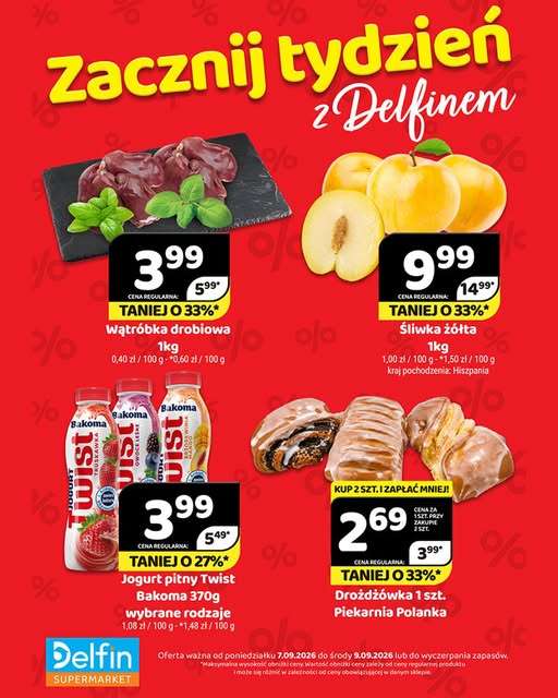 Delfin - gazetka promocyjna Codzienne hity dnia od poniedziałku 07.09 do środy 09.09