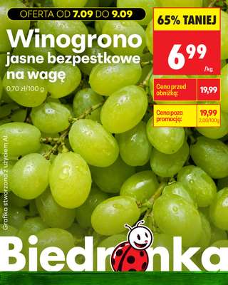 Biedronka - gazetka promocyjna Biedronkowe oszczędności od poniedziałku 07.09 do środy 09.09