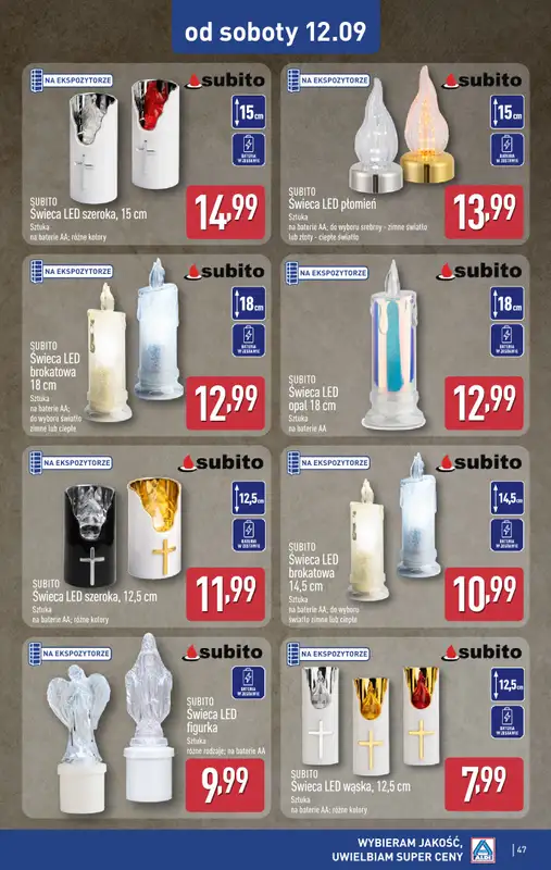 Aldi - gazetka promocyjna Pełny katalog! od poniedziałku 07.09 do soboty 12.09 - strona 47