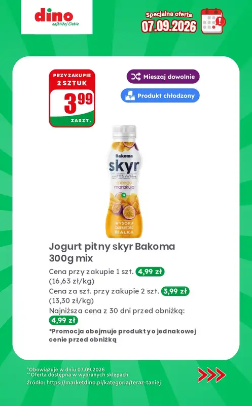 Dino - gazetka promocyjna Specjalna oferta na 07.09.2026 - promocje spoza gazetki od poniedziałku 07.09 do poniedziałku 07.09 - strona 9