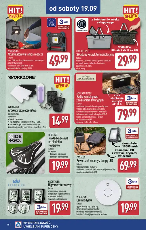 Aldi - gazetka promocyjna Aldi ma to coś! od środy 16.09 do soboty 19.09 - strona 16