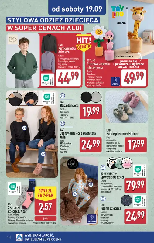 Aldi - gazetka promocyjna Aldi ma to coś! od środy 16.09 do soboty 19.09 - strona 14