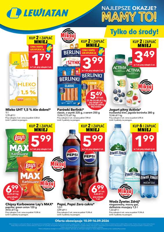 LEWIATAN - gazetka promocyjna W wielopakach taniej! od czwartku 10.09 do środy 16.09