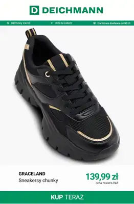 Deichmann - gazetka promocyjna Sneakersy na grubszej podeszwie od poniedziałku 07.09  - strona 3
