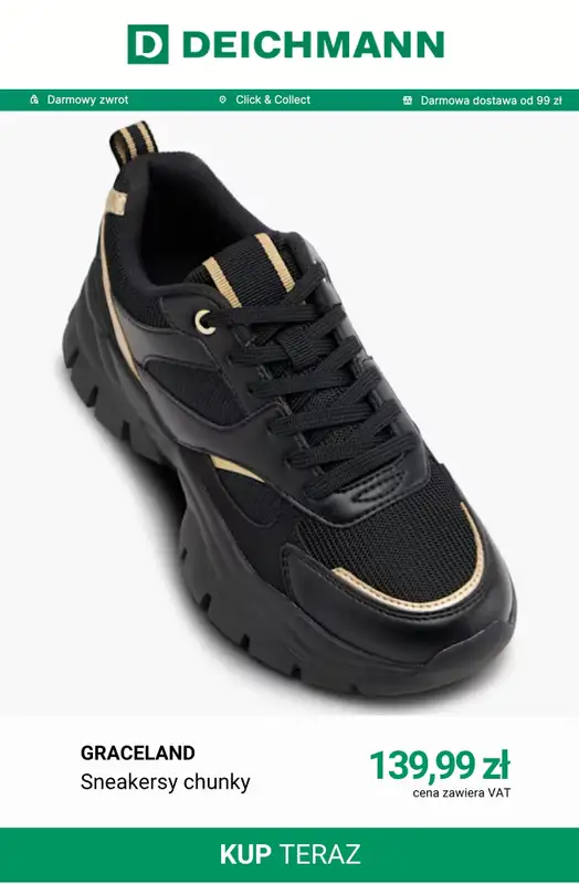 Deichmann - gazetka promocyjna Sneakersy na grubszej podeszwie od poniedziałku 07.09  - strona 3
