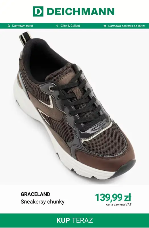 Deichmann - gazetka promocyjna Sneakersy na grubszej podeszwie od poniedziałku 07.09  - strona 6