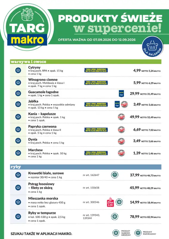 Makro - gazetka promocyjna Targ MAKRO - oferta świeża w super cenach! od poniedziałku 07.09 do soboty 12.09 - strona 6