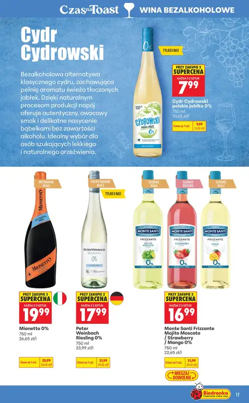 Biedronka - gazetka promocyjna Czas na toast od poniedziałku 07.09 do soboty 19.09 - strona 17