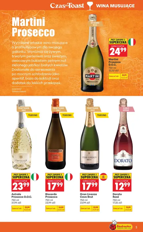 Biedronka - gazetka promocyjna Czas na toast od poniedziałku 07.09 do soboty 19.09 - strona 5