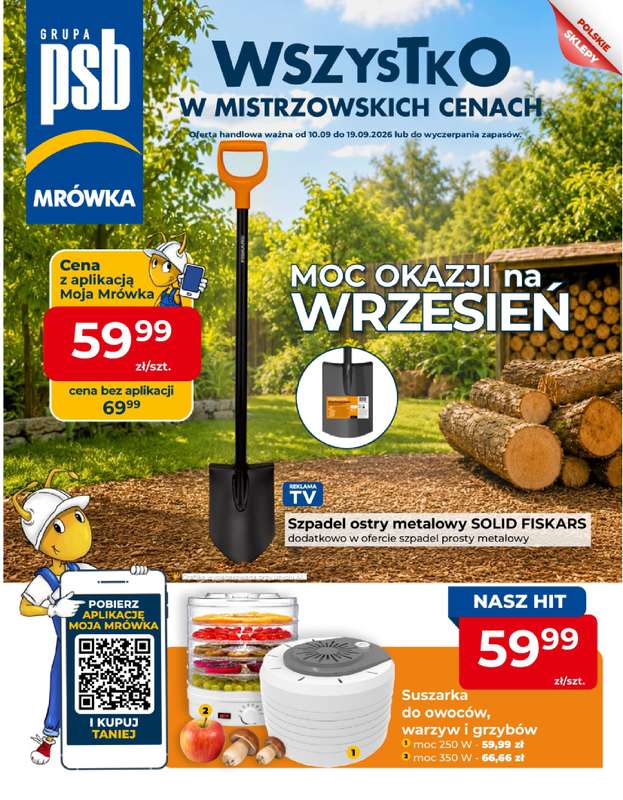 PSB Mrówka - gazetka promocyjna Gazetka od czwartku 10.09 do soboty 19.09