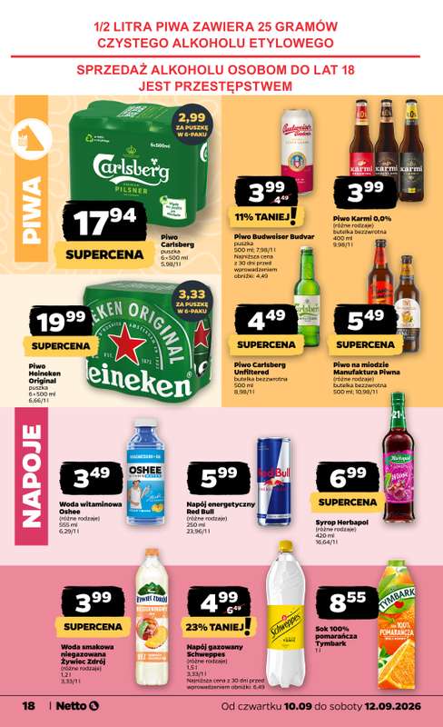 Netto - gazetka promocyjna Gazetka Spożywcza od czwartku 10.09 do soboty 12.09 - strona 18