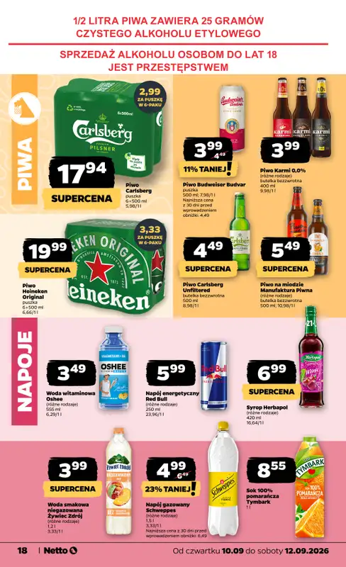 Netto - gazetka promocyjna Gazetka Spożywcza od czwartku 10.09 do soboty 12.09 - strona 18