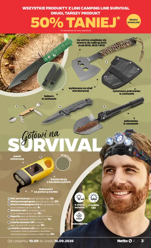 Netto - gazetka promocyjna Inspiracje tygodnia Survival od czwartku 10.09 do środy 16.09 - strona 3