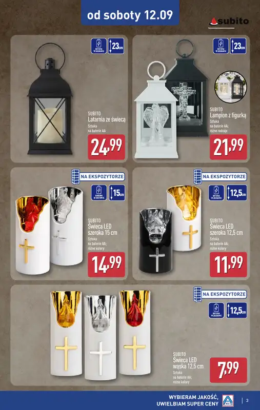 Aldi - gazetka promocyjna Światełko pamięci od soboty 12.09 do soboty 12.09 - strona 3