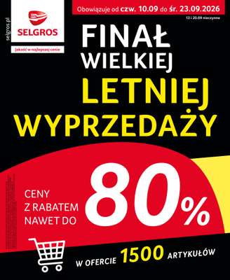 Selgros - gazetka promocyjna Totalna wyprzedaż od czwartku 10.09 do środy 23.09