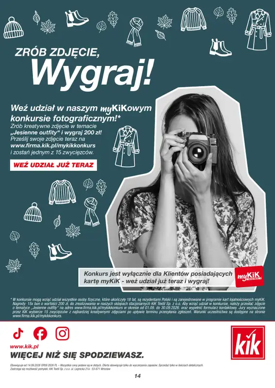 KiK - gazetka promocyjna Gazetka od poniedziałku 14.09 do czwartku 24.09 - strona 14