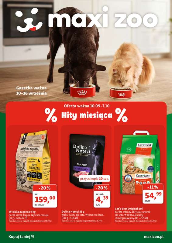 MAXI ZOO - gazetka promocyjna Gazetka  do środy 07.10