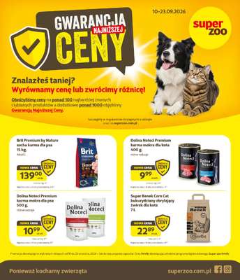 Super Zoo - gazetka promocyjna Gazetka od czwartku 10.09 do środy 23.09
