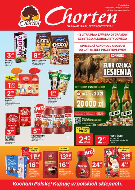 Chorten - gazetka promocyjna Gazetka Małopolska, Śląsk, Podkarpacie, Opolskie Market od czwartku 10.09 do niedzieli 20.09