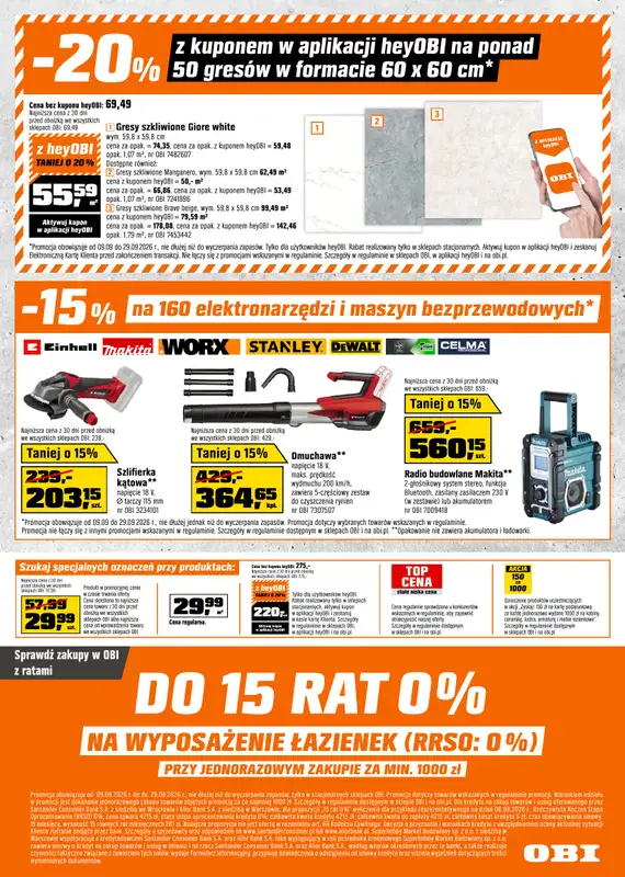 OBI - gazetka promocyjna Gazetka od środy 09.09 do wtorku 29.09 - strona 16