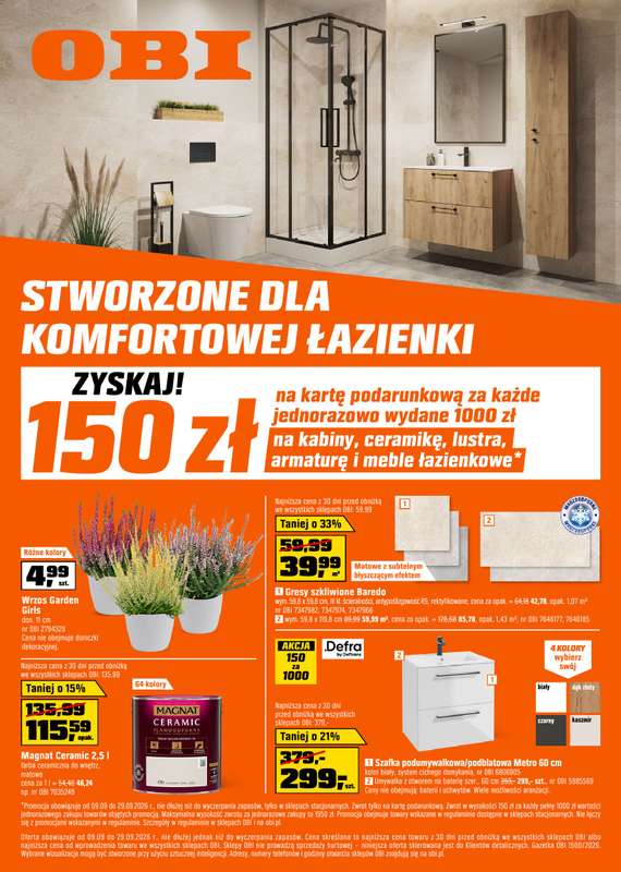 OBI - gazetka promocyjna Gazetka od środy 09.09 do wtorku 29.09