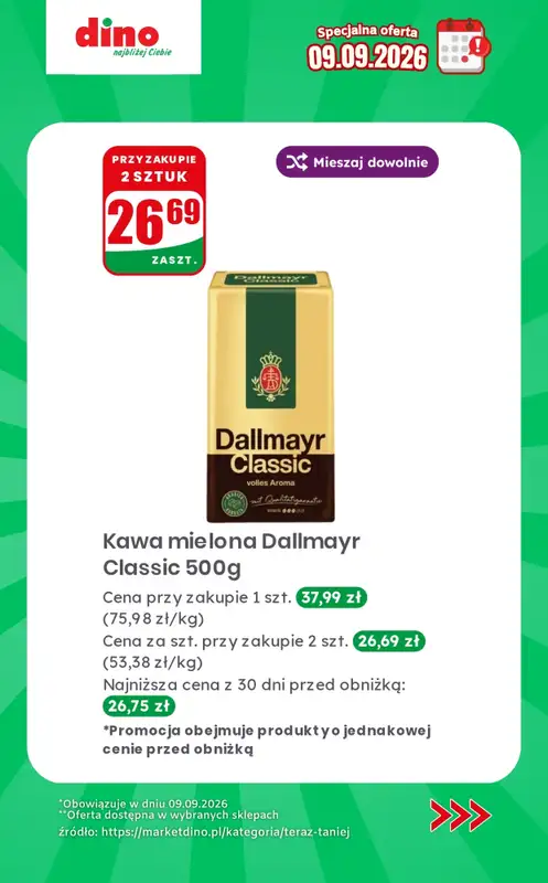 Dino - gazetka promocyjna Specjalna oferta na 09.09.2026 - promocje spoza gazetki od środy 09.09  - strona 3