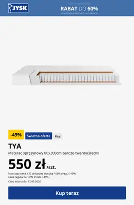 Jysk - gazetka promocyjna JYSK Dni Materaców Rabat do 60%! od środy 02.09 do niedzieli 13.09 - strona 7