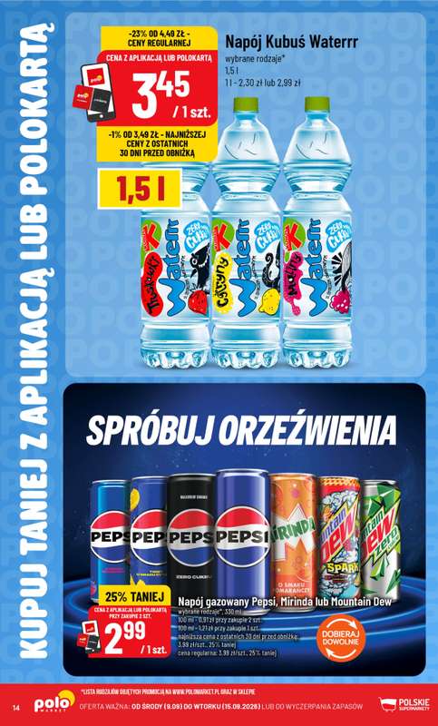 POLOmarket - gazetka promocyjna Kupuj taniej z aplikacją lub polokartą od środy 09.09 do wtorku 15.09 - strona 14