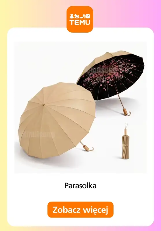 Temu - gazetka promocyjna Parasolki na deszczowe dni od środy 09.09  - strona 5