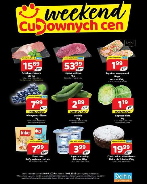 Delfin - gazetka promocyjna Weekend cudownych cen od czwartku 10.09 do niedzieli 13.09