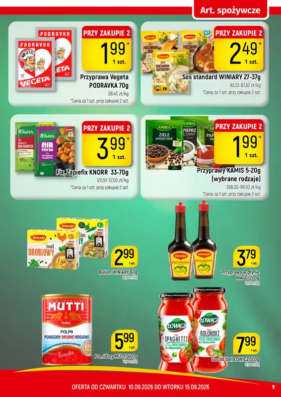 Delikatesy Piotruś Pan - gazetka promocyjna Gazetka od czwartku 10.09 do wtorku 15.09 - strona 9